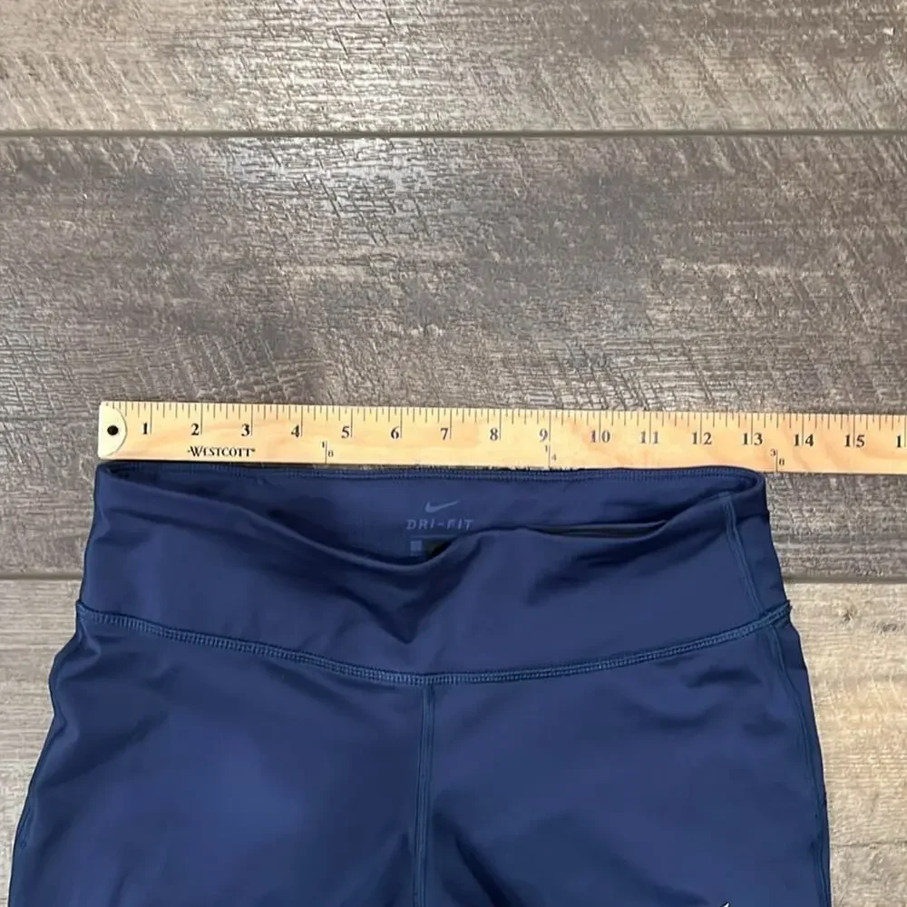 Nike Women's Dri-FIT Power Essential Cropped Running Tight Dark Blue Size S